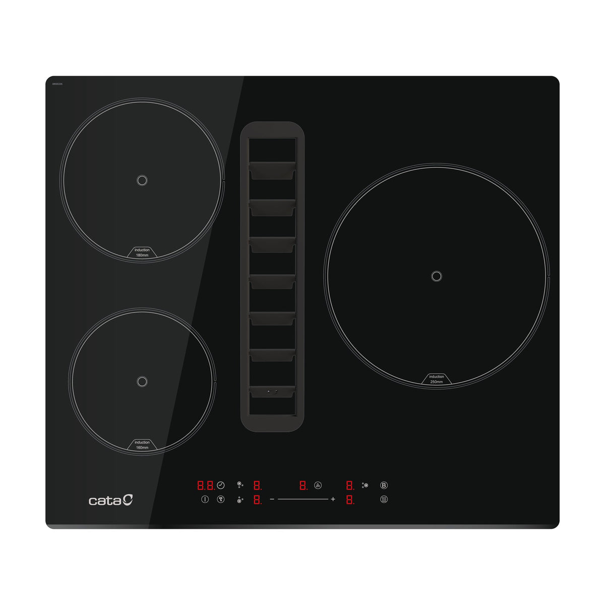 Placa de inducción con extractor Cata IAS 6003, 3 zonas y 59 cm